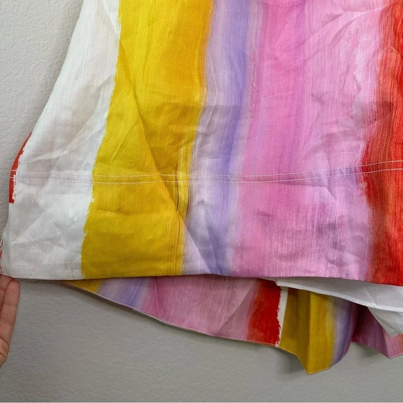 NWT AJE Aje Liza Ruched Baby Doll Dress in Aurora Stripe SZ AUS 14 US 10 - Picture 7 of 13